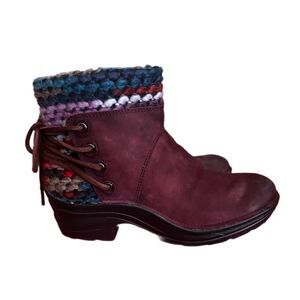 Bionica reign leather ankle boots MAROON SIZE 7.5